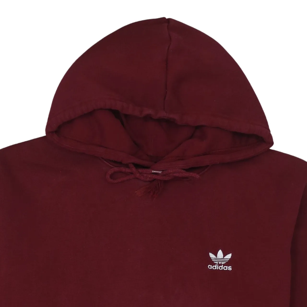 Adidas Burgundy Red Hoodie Men's Large Trefoil Embroidered Logo Front Pocket Pullover Sweatshirt sold by Vintage Club product image thumbnail 3