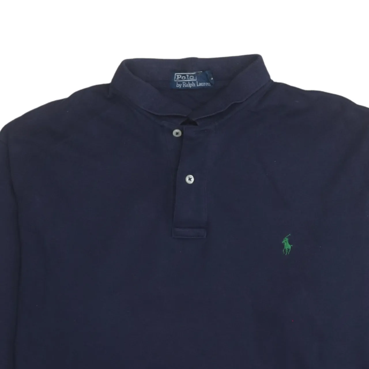 Polo Ralph Lauren Navy Blue Long Sleeve Polo Shirt Men's Large Embroidered Logo Classic Top sold by Vintage Club product image thumbnail 3