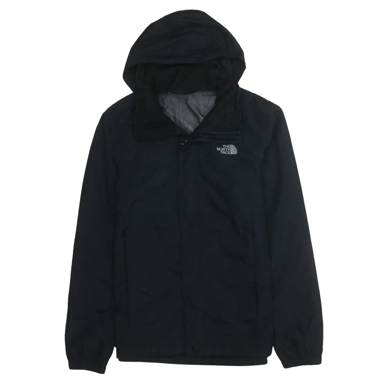 The North Face Black Hooded Jacket Men's Small Embroidered Logo Zip Pockets Windbreaker sold by Vintage Club