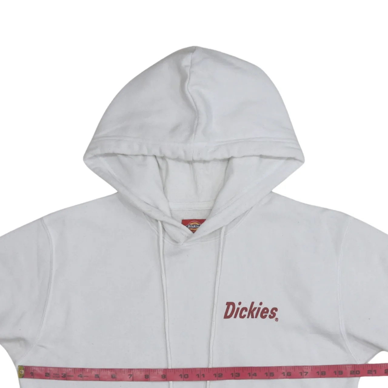 Dickies White Hoodie Women's Large Printed Logo Sleeve Graphic Back Pullover Sweatshirt sold by Vintage Club product image thumbnail 5