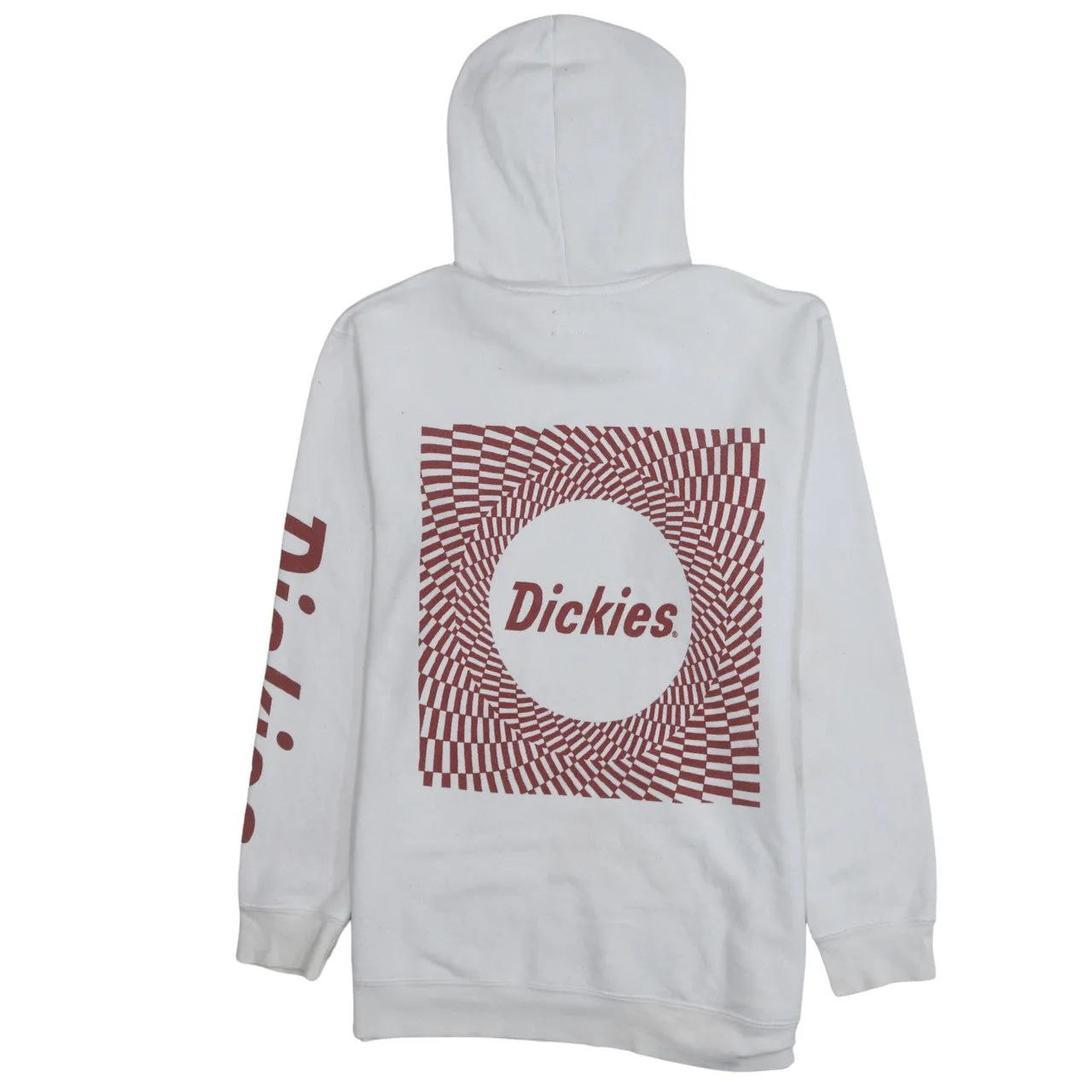 Dickies White Hoodie Women's Large Printed Logo Sleeve Graphic Back Pullover Sweatshirt sold by Vintage Club product image thumbnail 2