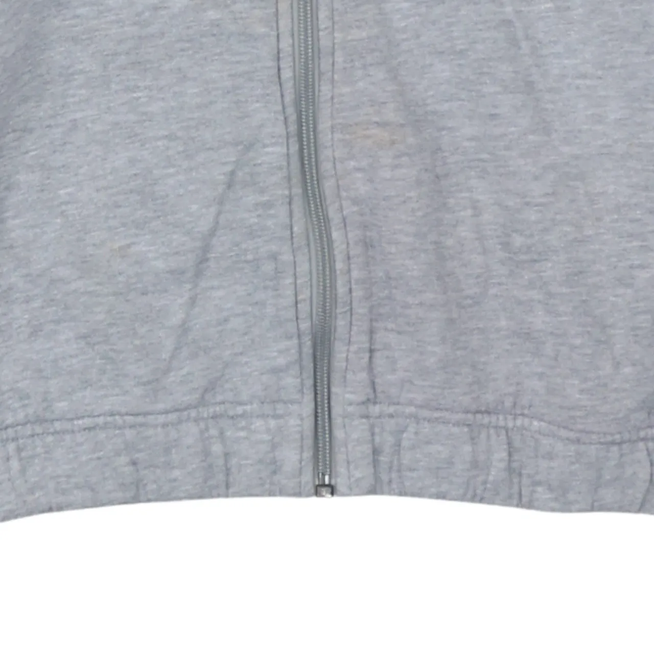 Adidas Grey Full Zip Hoodie Women’s Small Blue Three Stripe Sleeves Printed Logo Sweatshirt sold by Vintage Club product image thumbnail 4