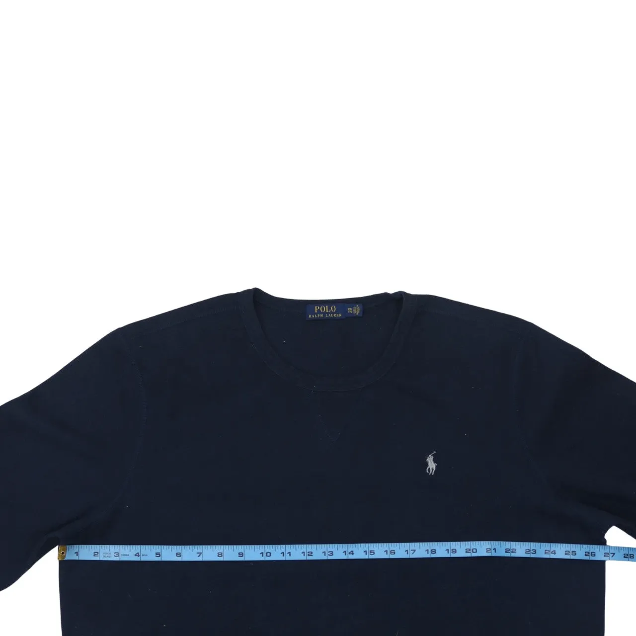 Polo Ralph Lauren Navy Blue Sweatshirt Men's XXLarge Embroidered Pony Logo Crewneck Pullover sold by Vintage Club product image thumbnail 5