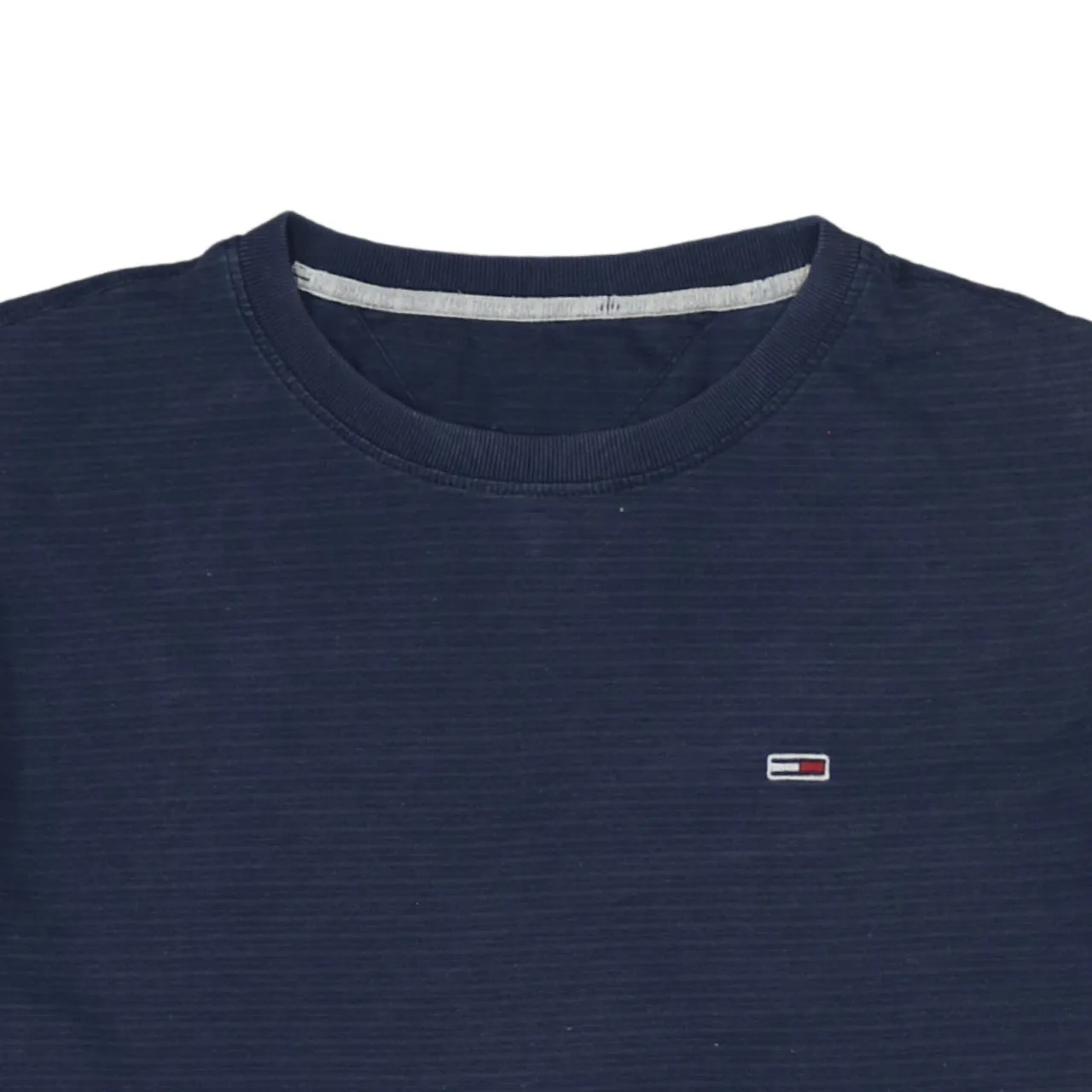 Tommy Hilfiger Navy Blue T-Shirt Men’s Medium Small Flag Logo Crewneck Tee sold by Vintage Club product image thumbnail 3