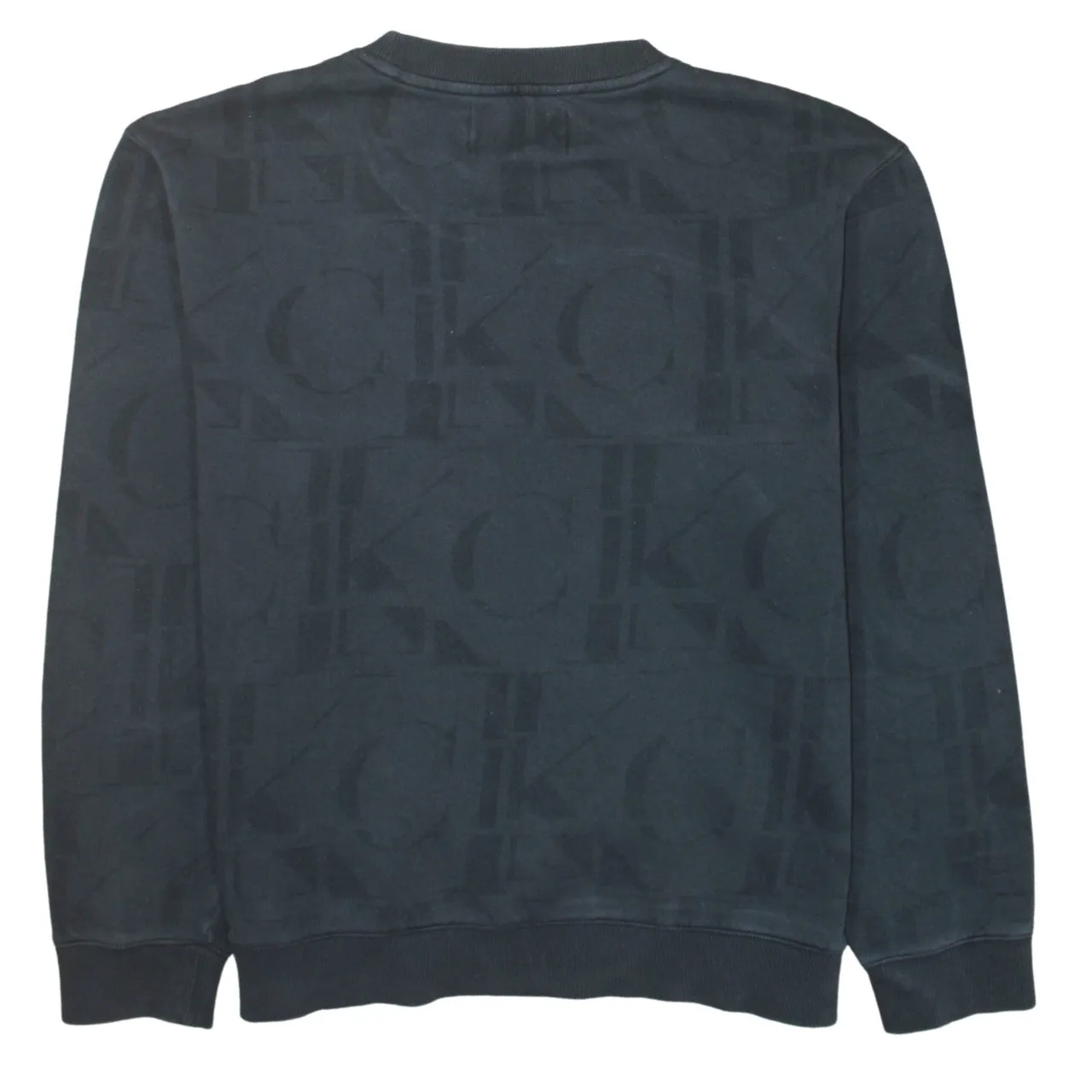 Calvin Klein Black Sweatshirt Men's XLarge All Over CK Logo Crewneck Pullover Jumper sold by Vintage Club product image thumbnail 2