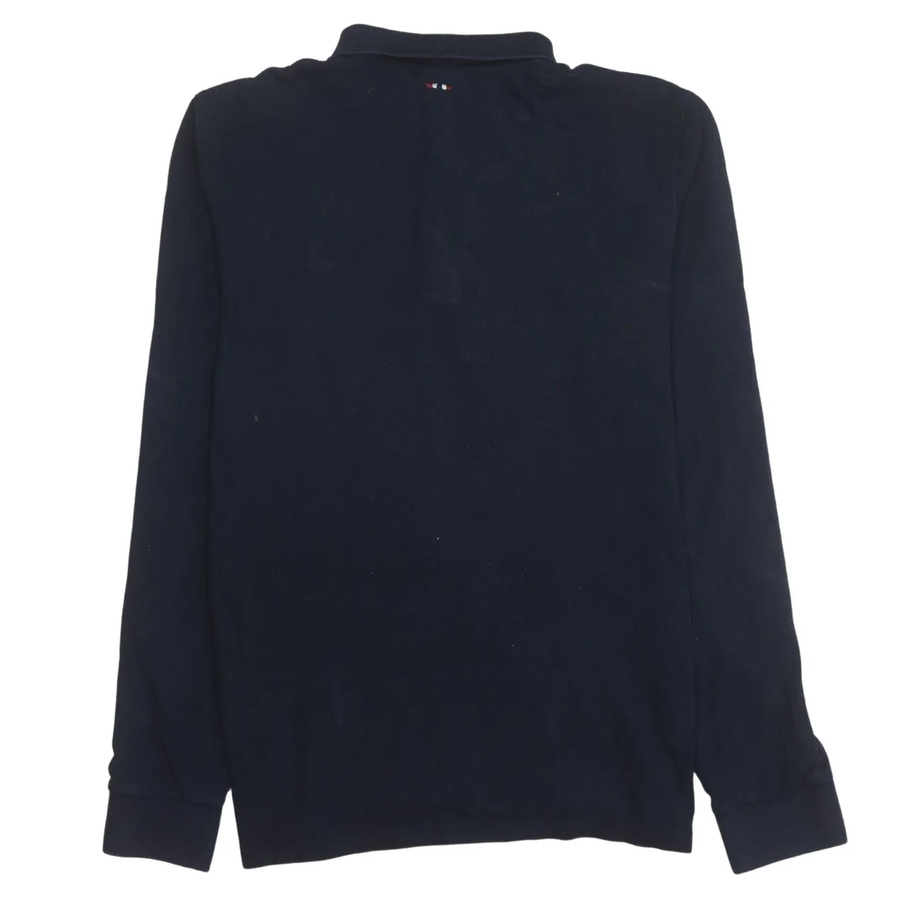 Napapijri 90's Long Sleeve Quarter Button Polo Shirt Large Navy Blue sold by Vintage Club product image thumbnail 2