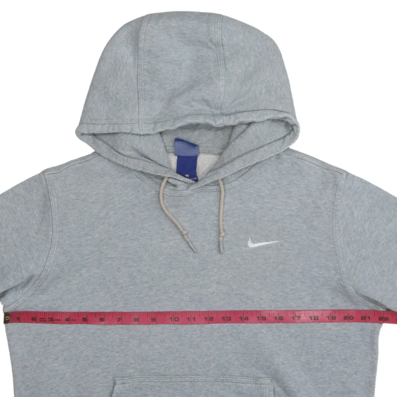 Nike Grey Hoodie Men's Medium Embroidered Swoosh Front Pocket Pullover Sweatshirt sold by Vintage Club product image thumbnail 5