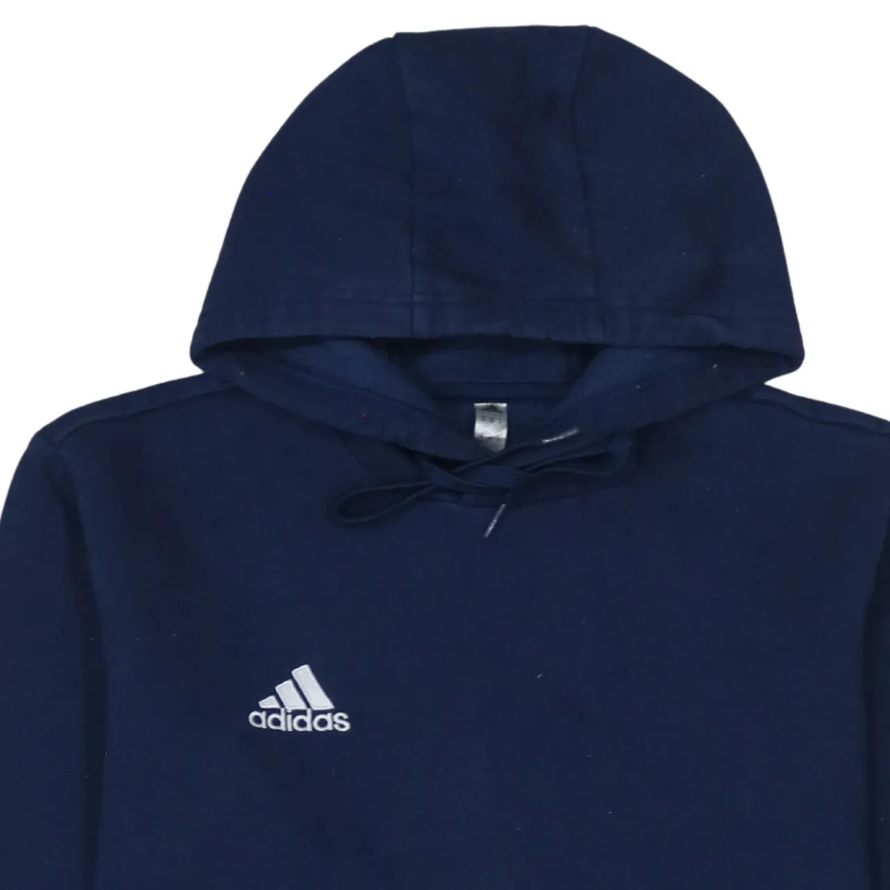 Adidas Navy Blue Hoodie Men's Medium Embroidered Chest Logo Front Pocket Pullover Sweatshirt sold by Vintage Club product image thumbnail 3