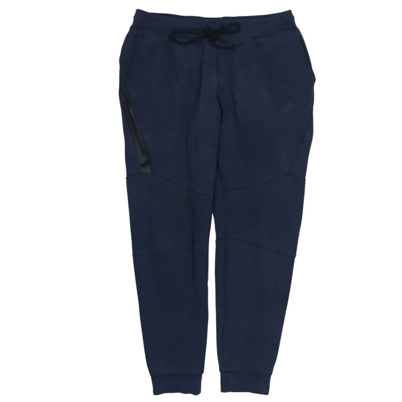 Nike Navy Blue Joggers Men's Large Tapered Cuffed Legs Zip Pocket Small Logo Sweatpants sold by Vintage Club