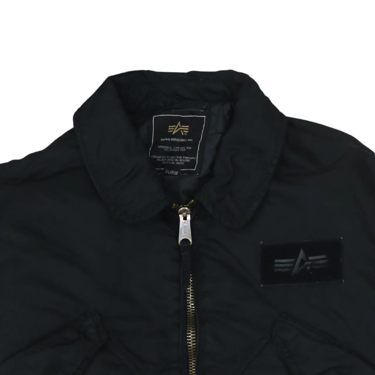 Alpha Industries Black Bomber Jacket Men’s XLarge Zip Pockets Ribbed Hem Flight Outerwear sold by Vintage Club product image thumbnail 3