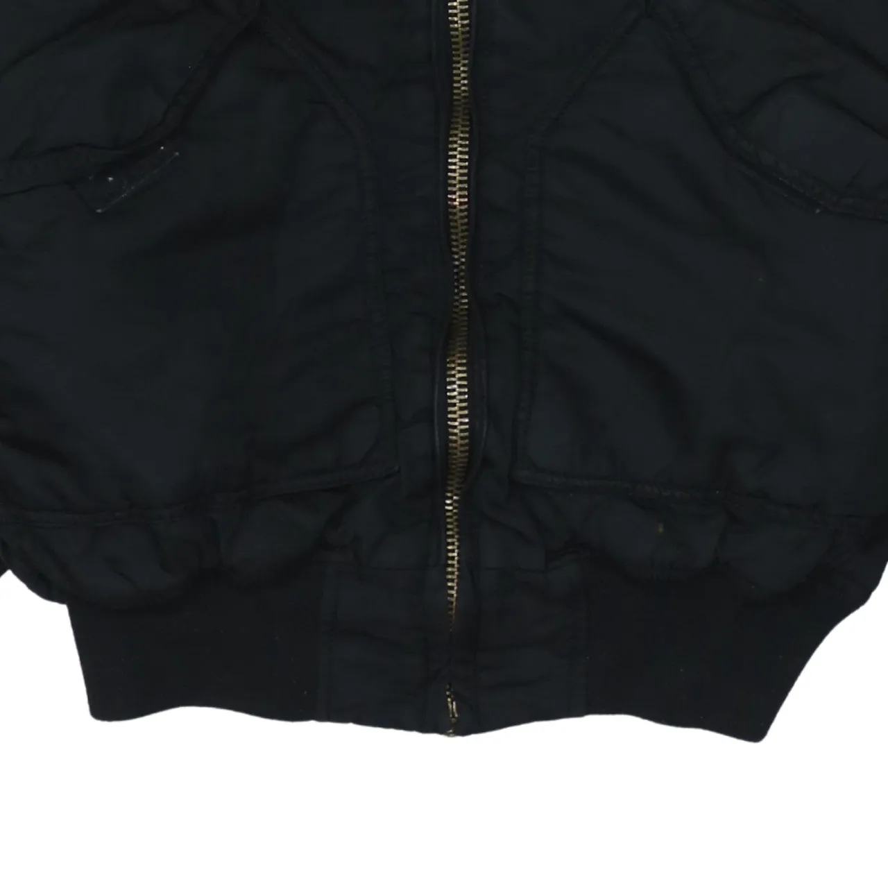 Alpha Industries Black Bomber Jacket Men’s XLarge Zip Pockets Ribbed Hem Flight Outerwear sold by Vintage Club product image thumbnail 4