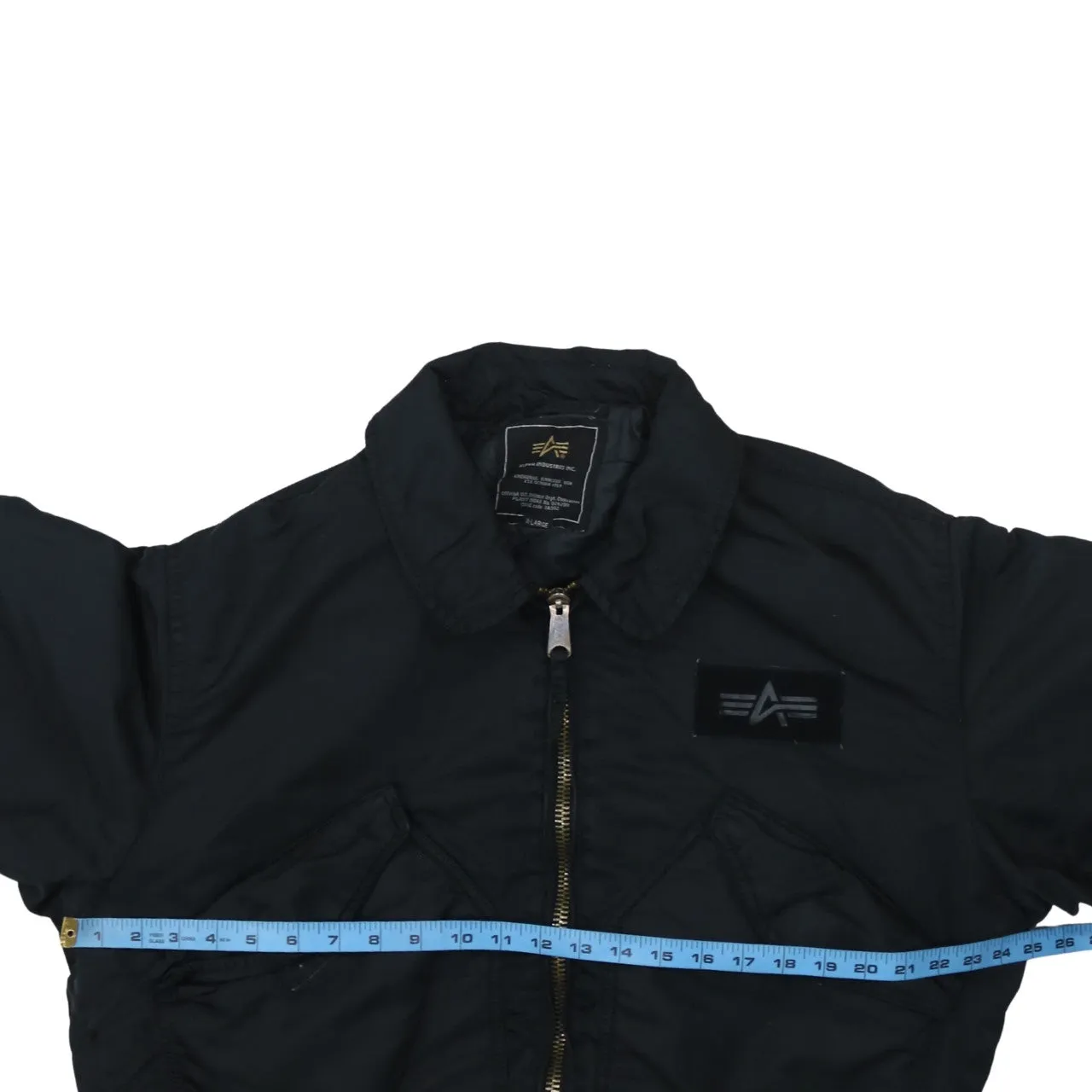 Alpha Industries Black Bomber Jacket Men’s XLarge Zip Pockets Ribbed Hem Flight Outerwear sold by Vintage Club product image thumbnail 5