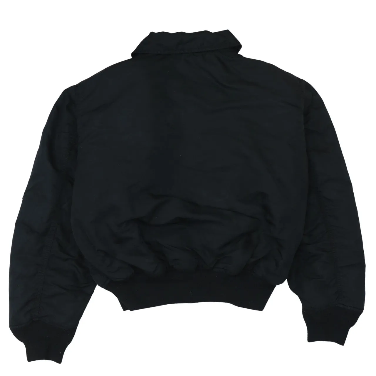 Alpha Industries Black Bomber Jacket Men’s XLarge Zip Pockets Ribbed Hem Flight Outerwear sold by Vintage Club product image thumbnail 2