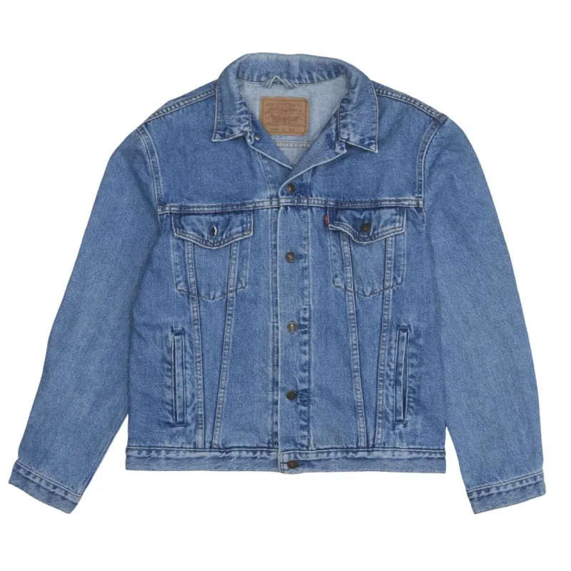 Levi's Light Blue Denim Jacket Women's Large Button Front Pockets Classic Trucker made by Vintage Club