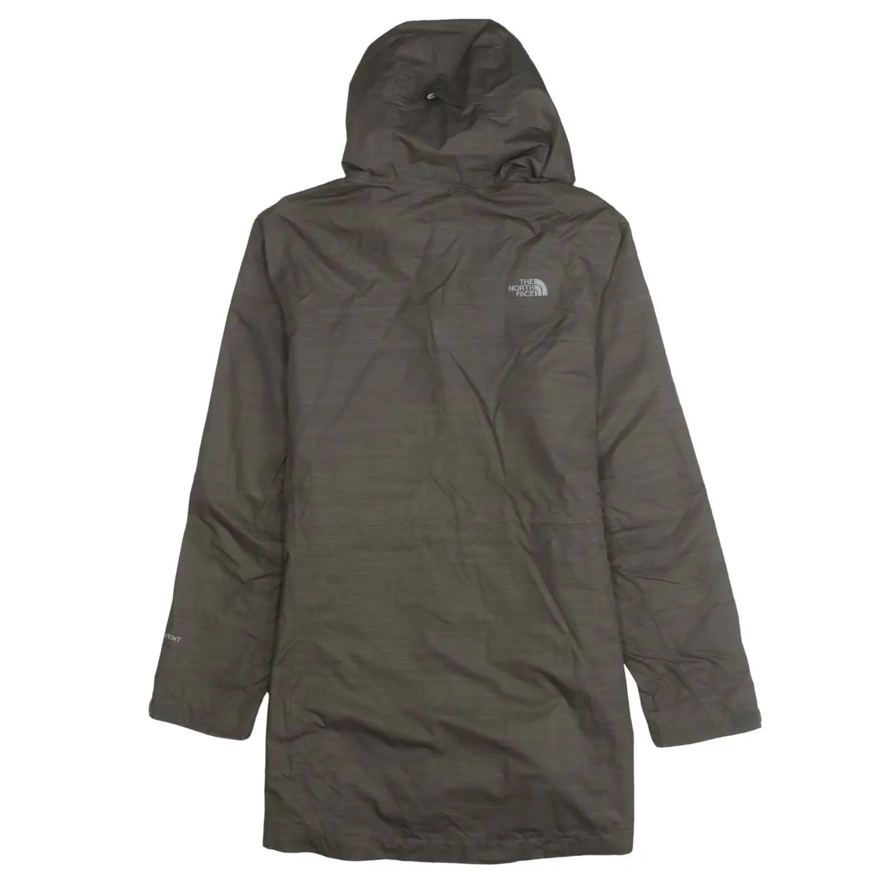 The North Face Brown Hooded Windbreaker Jacket Women's Large Logo Zip Pockets Lightweight Coat sold by Vintage Club product image thumbnail 2