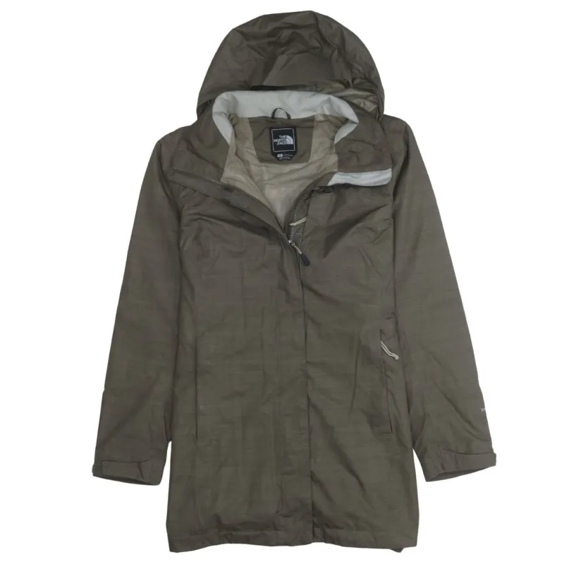 The North Face Brown Hooded Windbreaker Jacket Women's Large Logo Zip Pockets Lightweight Coat sold by Vintage Club