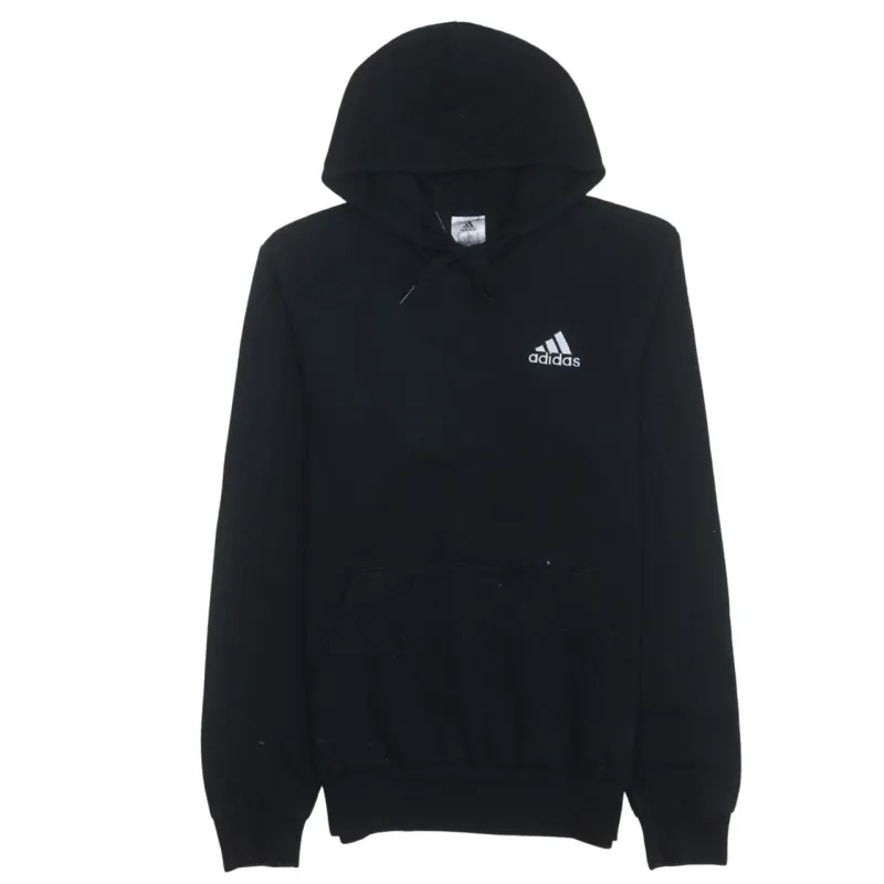 Adidas Black Hoodie Men's XSmall Embroidered Chest Logo Front Pocket Pullover Sweatshirt sold by Vintage Club