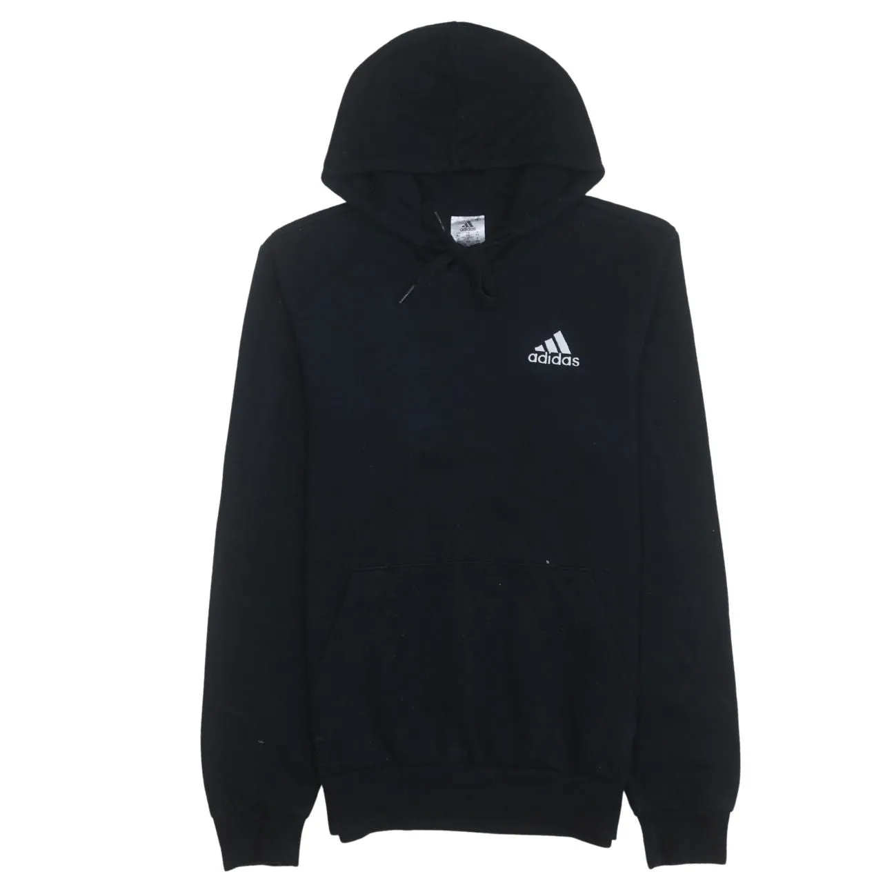 Adidas Black Hoodie Men's XSmall Embroidered Chest Logo Front Pocket Pullover Sweatshirt sold by Vintage Club