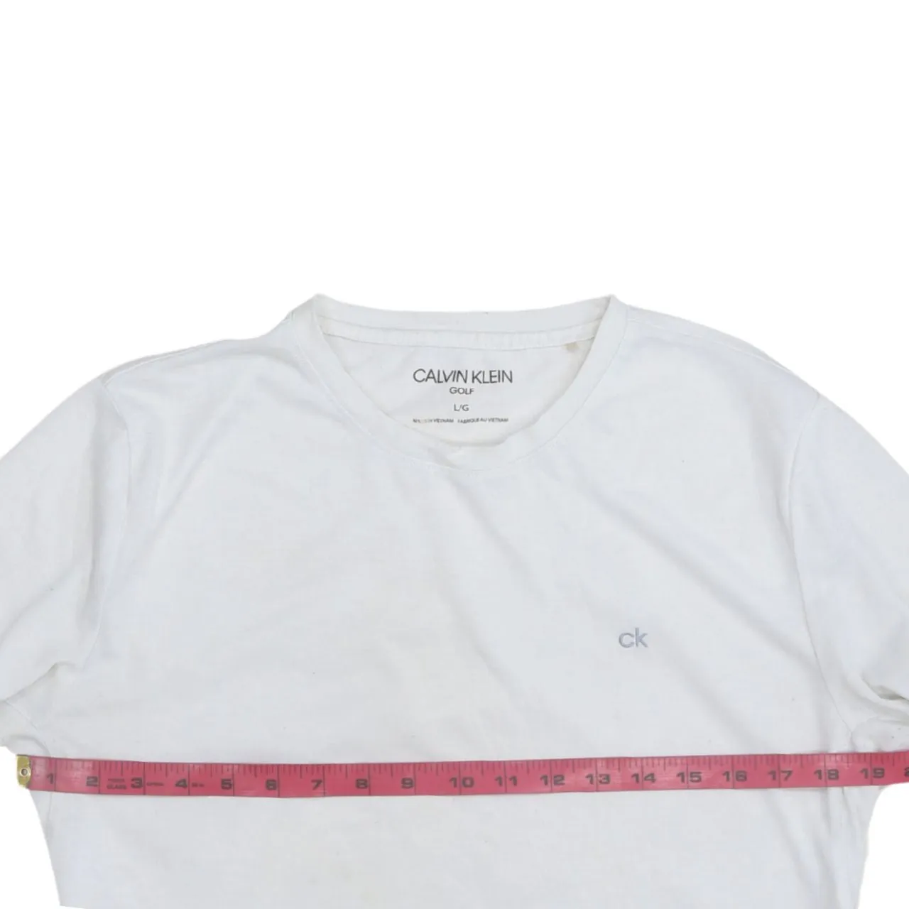 Calvin Klein White T Shirt Women’s Large Small ck Logo Minimalist Short Sleeve Tee Top sold by Vintage Club product image thumbnail 5