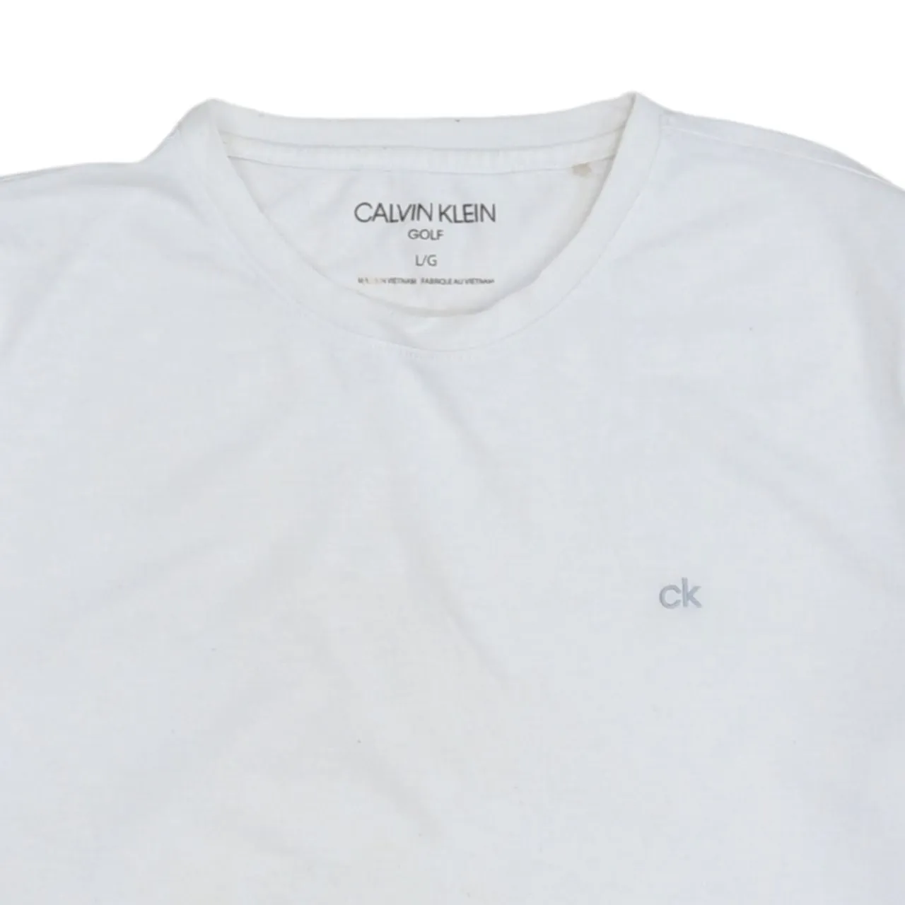 Calvin Klein White T Shirt Women’s Large Small ck Logo Minimalist Short Sleeve Tee Top sold by Vintage Club product image thumbnail 3
