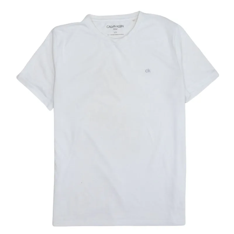 Calvin Klein White T Shirt Women’s Large Small ck Logo Minimalist Short Sleeve Tee Top sold by Vintage Club