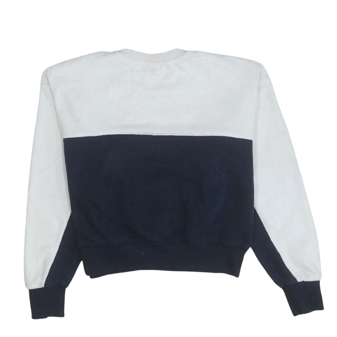 Champion White Navy Sweatshirt Men's Medium Embroidered Logo Colour Block Crewneck Pullover sold by Vintage Club product image thumbnail 2