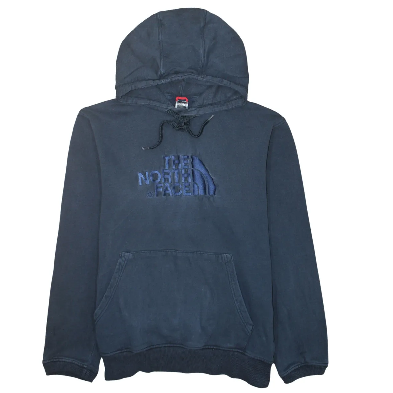 The North Face Navy Blue Hoodie Men's Large Embroidered Front Logo Pullover Sweatshirt sold by Vintage Club