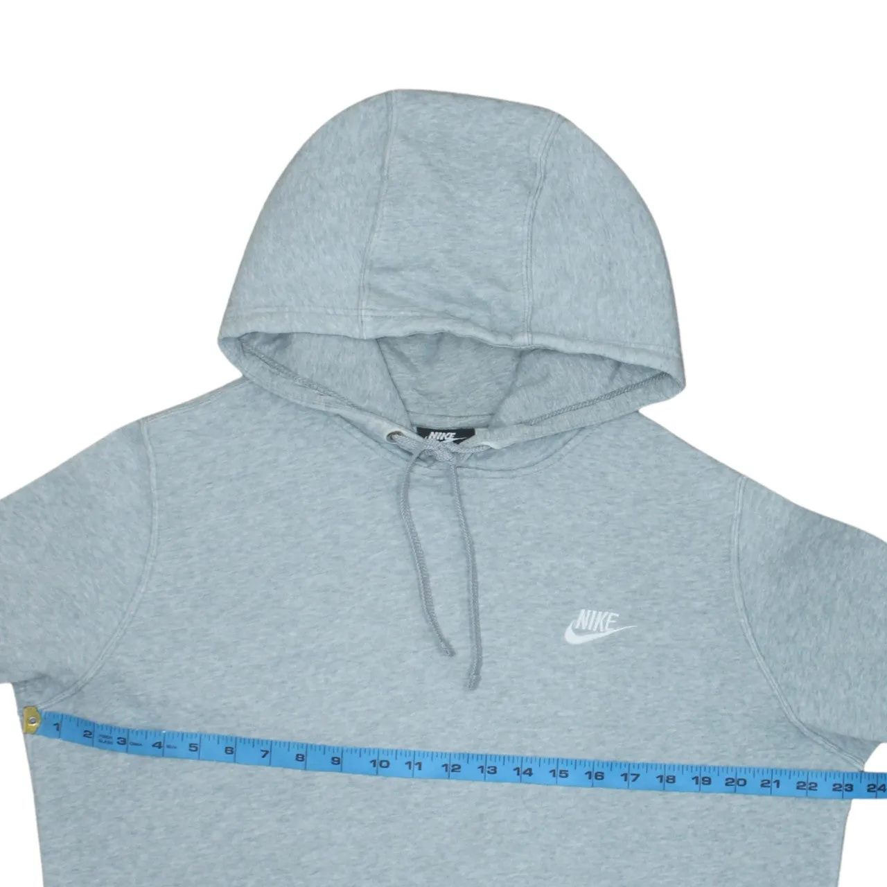 Nike Light Grey Hoodie Men’s Large Embroidered Chest Logo Drawstring Hood Front Pocket Sweatshirt sold by Vintage Club product image thumbnail 5