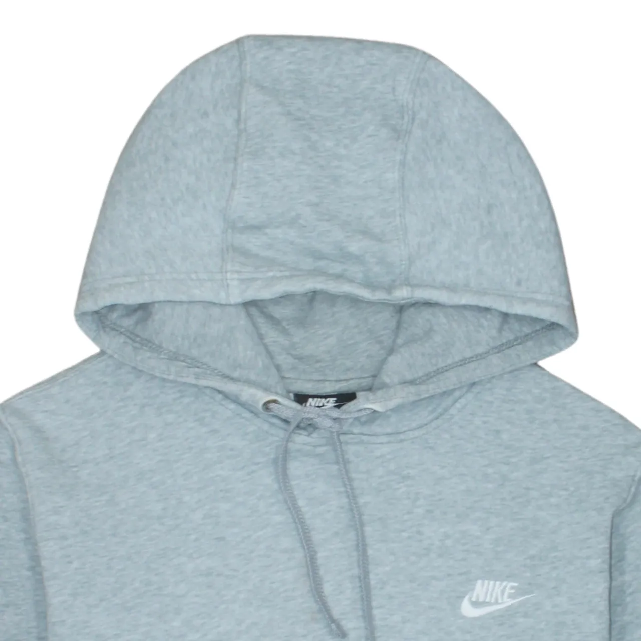 Nike Light Grey Hoodie Men’s Large Embroidered Chest Logo Drawstring Hood Front Pocket Sweatshirt sold by Vintage Club product image thumbnail 3