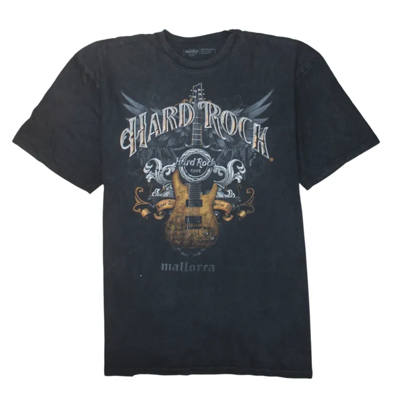 Hard Rock Cafe Faded Black T Shirt Men’s XXL Printed Guitar Mallorca Graphic Tee Top sold by Vintage Club