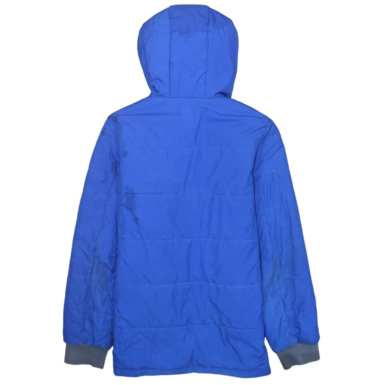 Adidas Blue Navy Hooded Jacket Women's Medium Full Zip Logo Pockets Windbreaker Coat sold by Vintage Club product image thumbnail 2