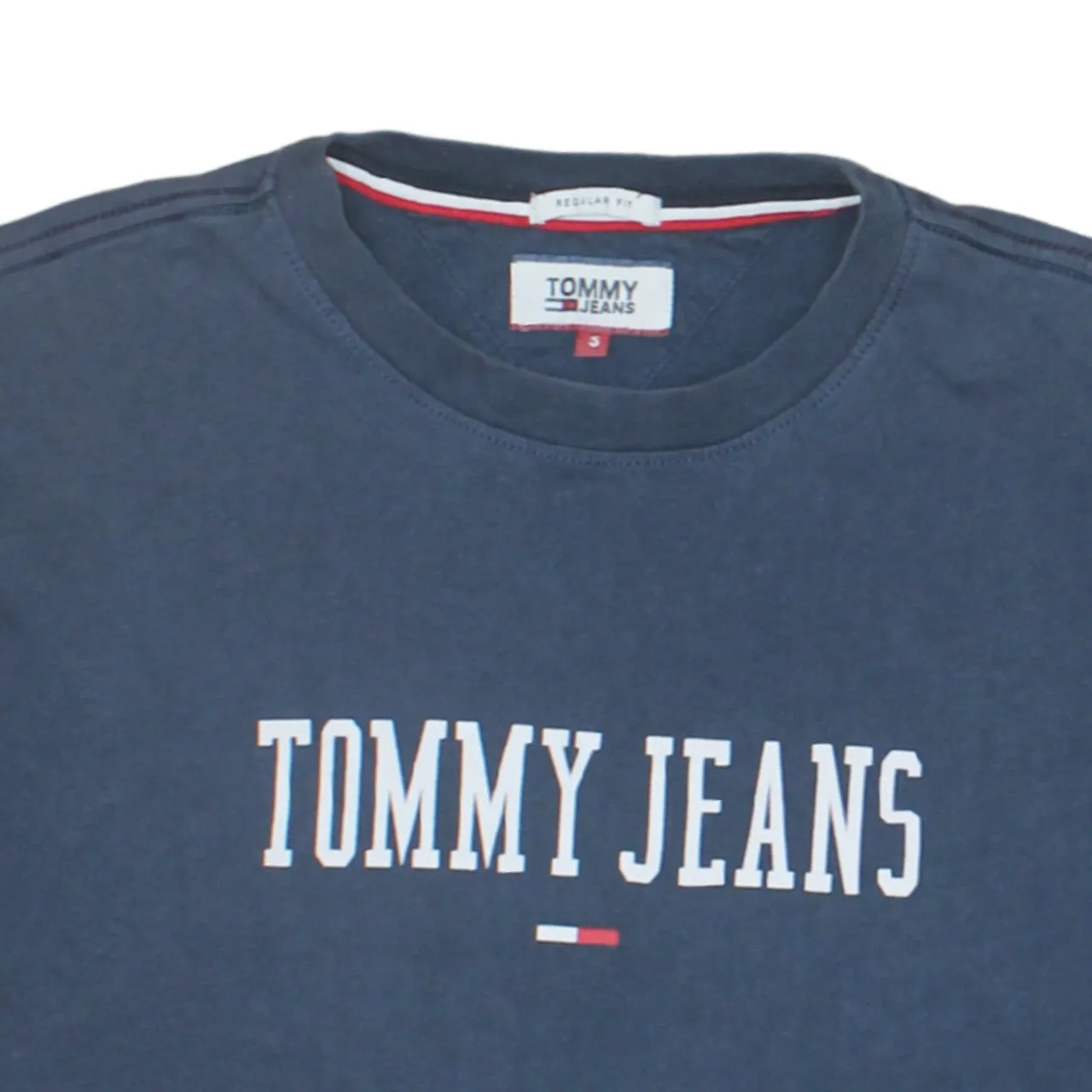 Tommy Hilfiger Navy Blue T Shirt Men's Small Printed Tommy Jeans Logo Casual Top sold by Vintage Club product image thumbnail 3