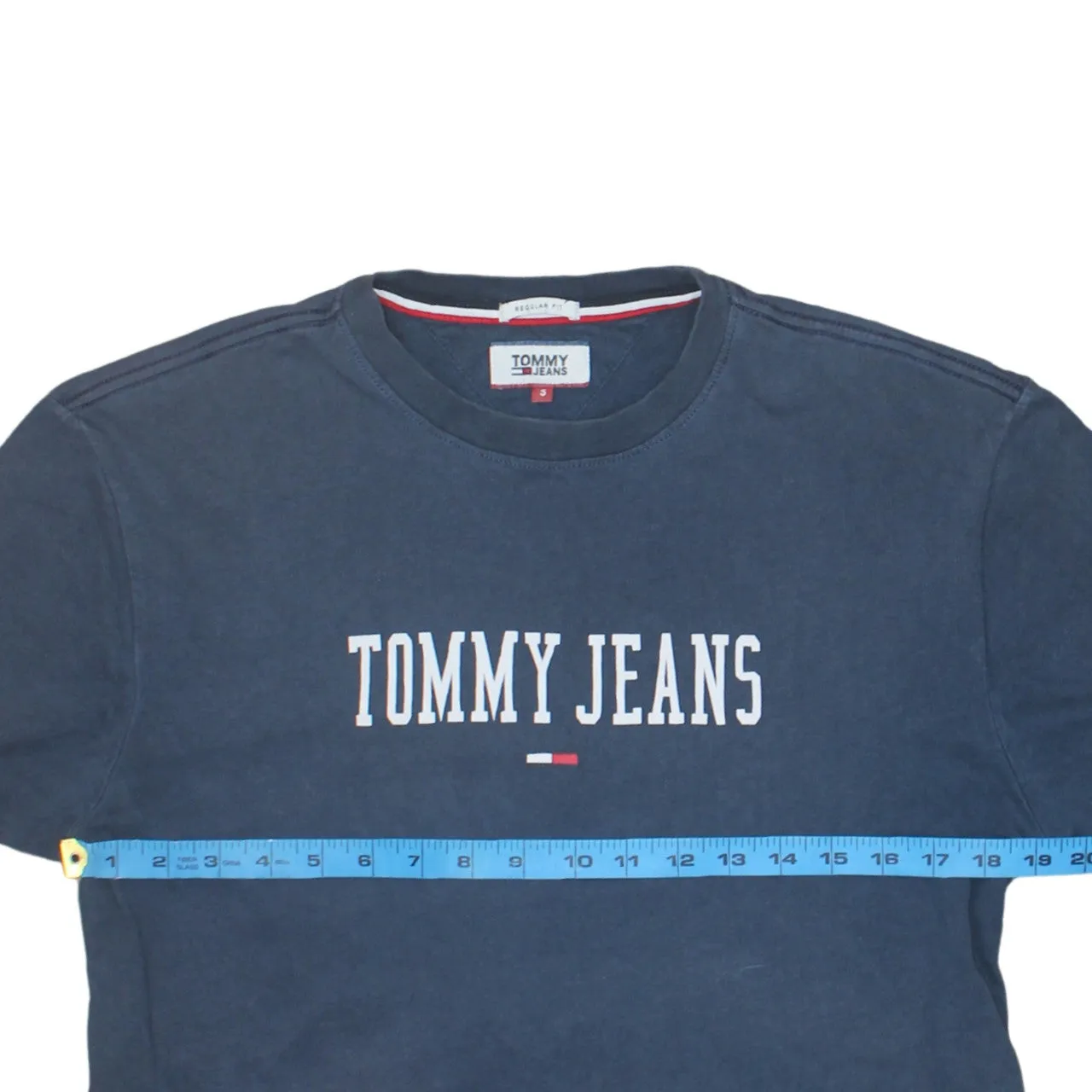 Tommy Hilfiger Navy Blue T Shirt Men's Small Printed Tommy Jeans Logo Casual Top sold by Vintage Club product image thumbnail 5