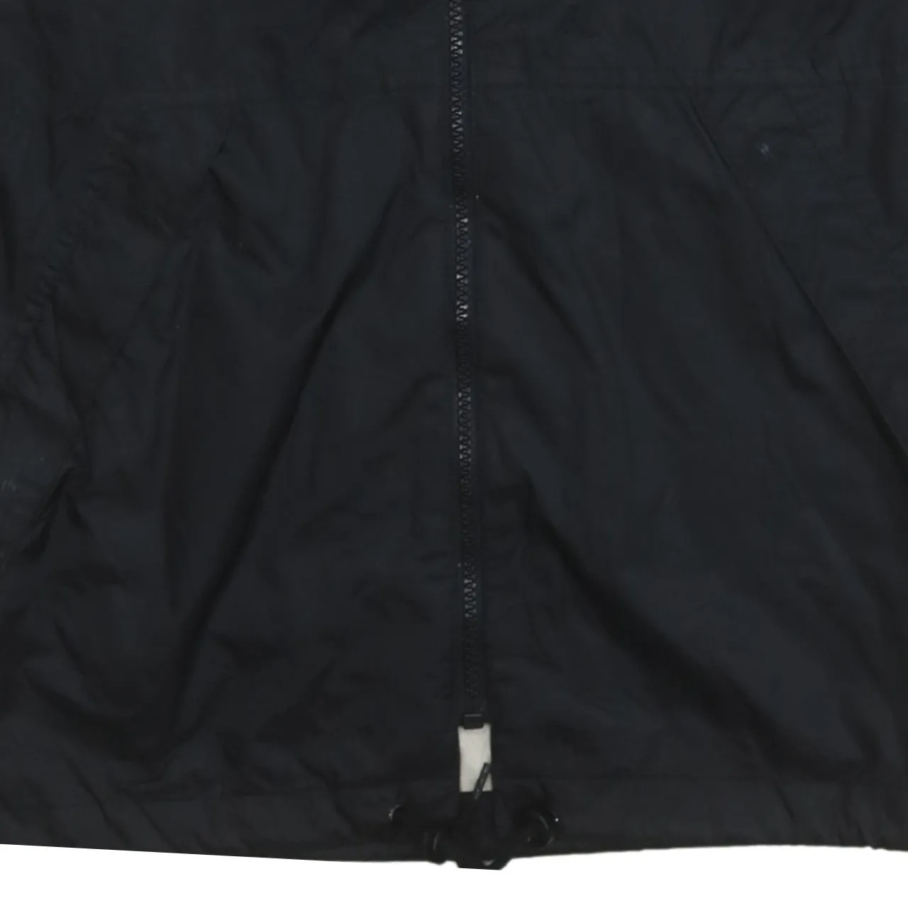 Adidas Black Hooded Windbreaker Jacket Women's Medium Printed Logo Zip Pockets Outerwear sold by Vintage Club product image thumbnail 4