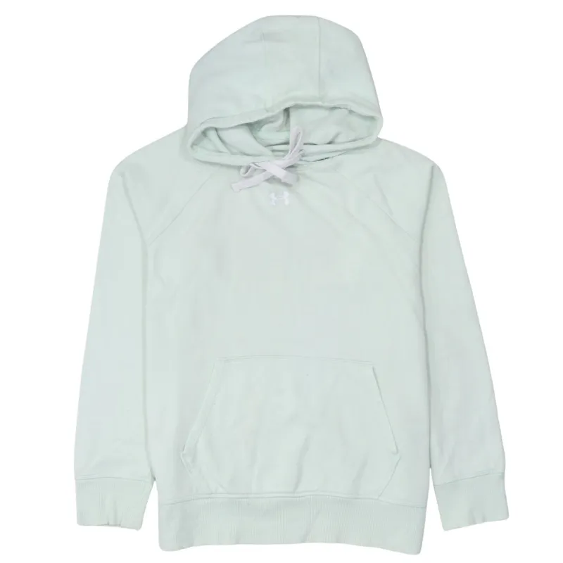 Under Armour Light Mint Green Hoodie Women’s Medium Embroidered Logo Front Pocket Pullover Sweatshirt made by Under Armour