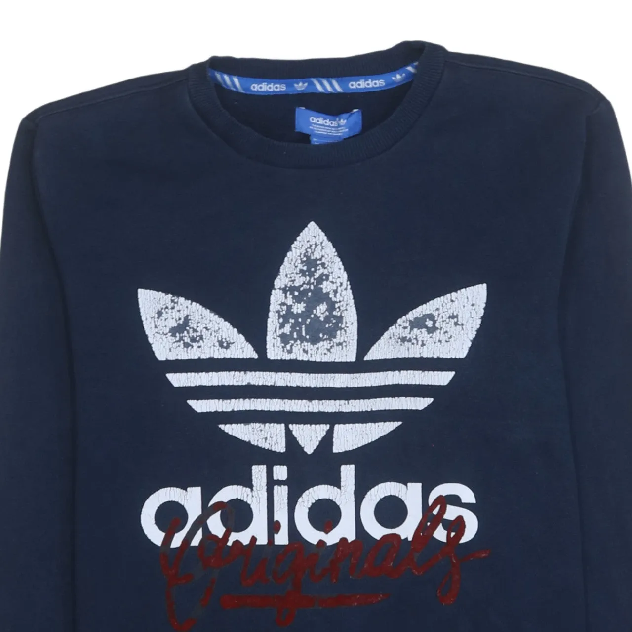 Adidas 90's Spellout Crew Neck Sweatshirt Small Navy Blue sold by Vintage Club product image thumbnail 3