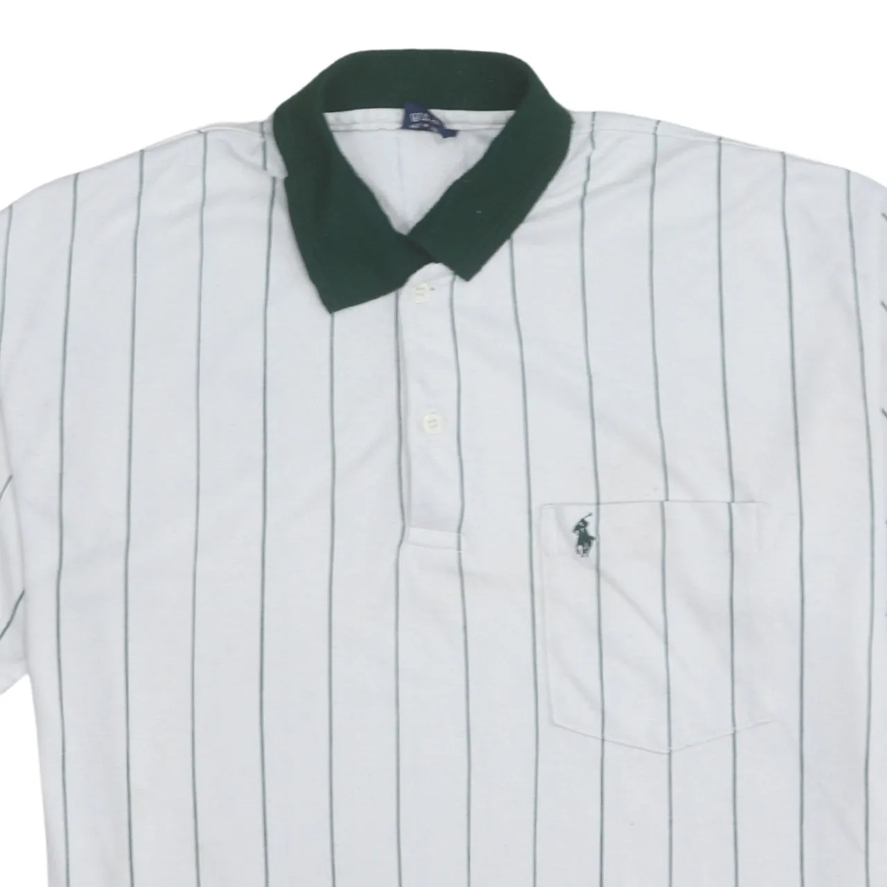 Polo Ralph Lauren 90's Short Sleeves Quarter Button Polo Shirt Medium White sold by Vintage Club product image thumbnail 3
