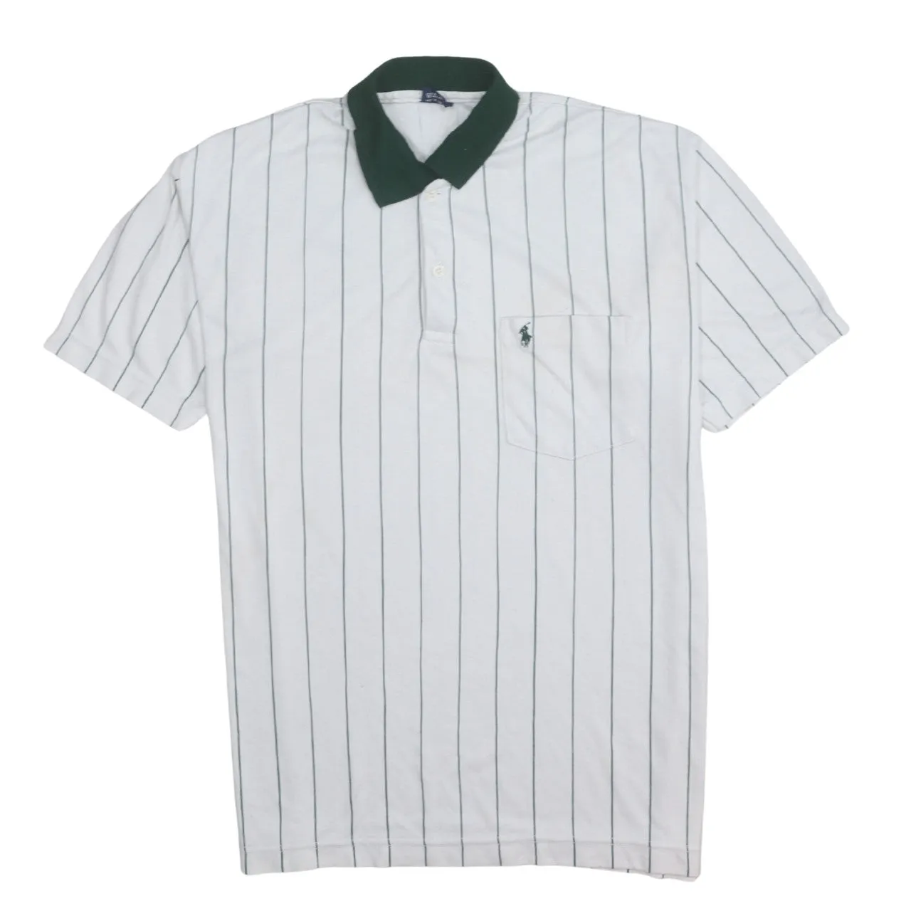 Polo Ralph Lauren 90's Short Sleeves Quarter Button Polo Shirt Medium White sold by Vintage Club