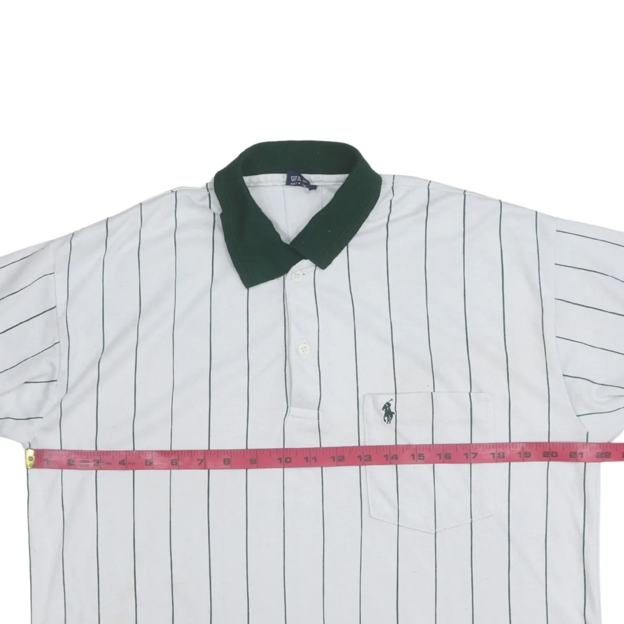 Polo Ralph Lauren 90's Short Sleeves Quarter Button Polo Shirt Medium White sold by Vintage Club product image thumbnail 5