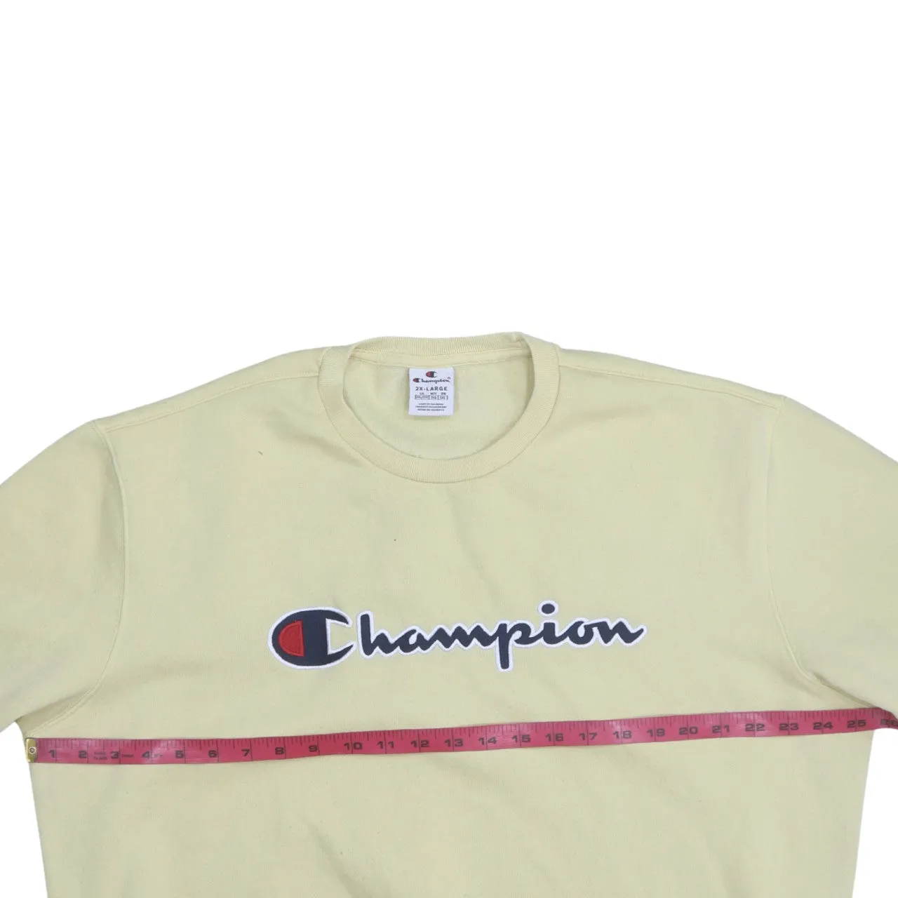Champion 90's Spellout Crew Neck Sweatshirt XXLarge (2XL) Yellow sold by Vintage Club product image thumbnail 5