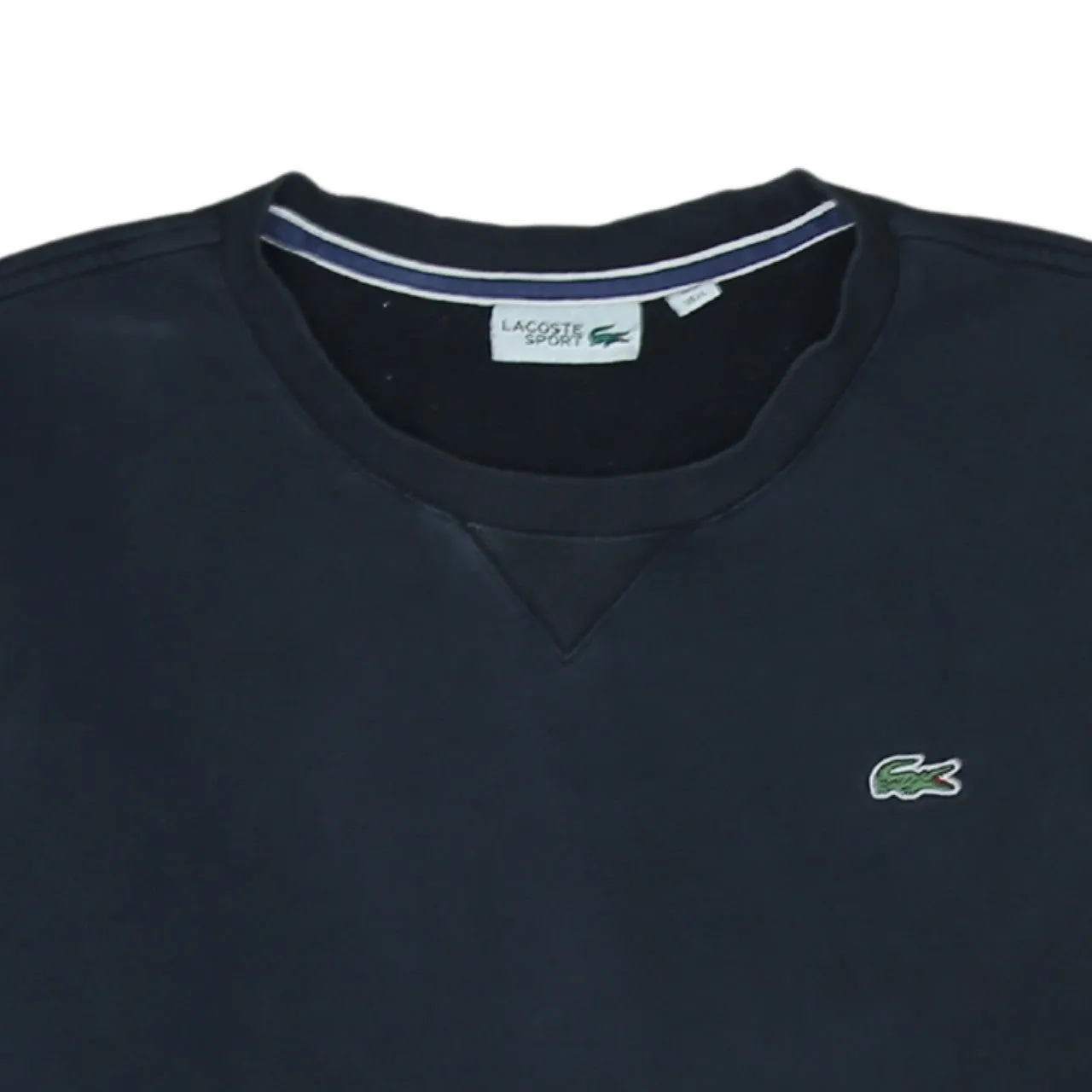 Lacoste Navy Blue Sweatshirt Women's XLarge Embroidered Croc Logo Crewneck Pullover Jumper sold by Vintage Club product image thumbnail 3