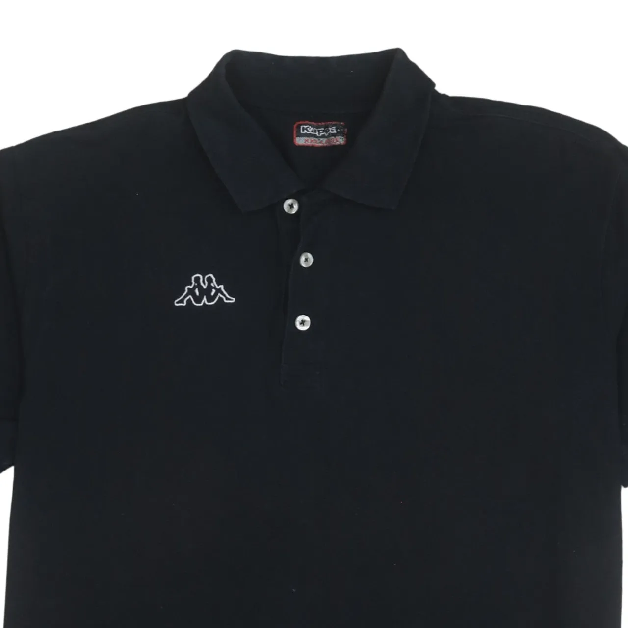Kappa 90's Short Sleeves Quarter Button Polo Shirt XXXLarge (3XL) Black sold by Vintage Club product image thumbnail 3