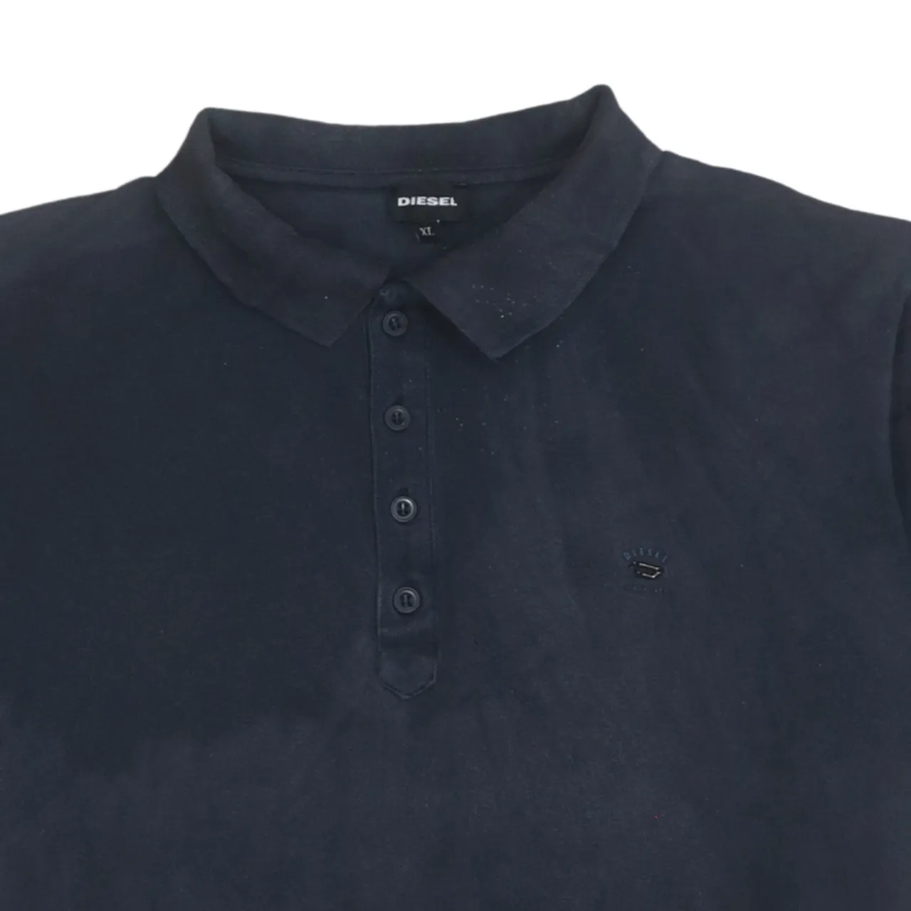 Diesel 90's Short Sleeves Quarter Button Polo Shirt XLarge Navy Blue sold by Vintage Club product image thumbnail 3