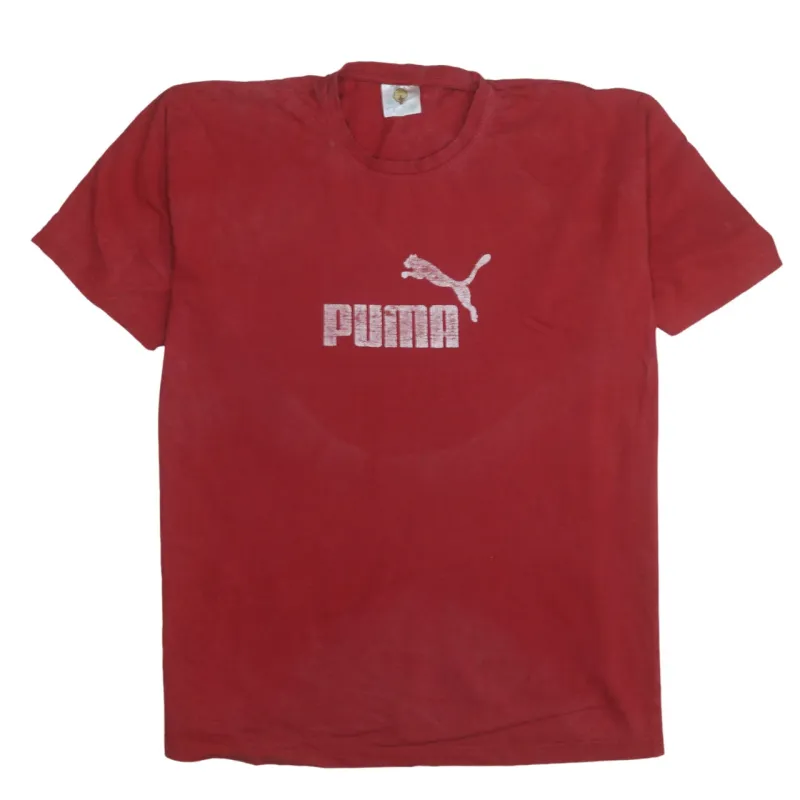 Puma 90's Spellout Short Sleeves T Shirt XXLarge (2XL) Red made by Puma