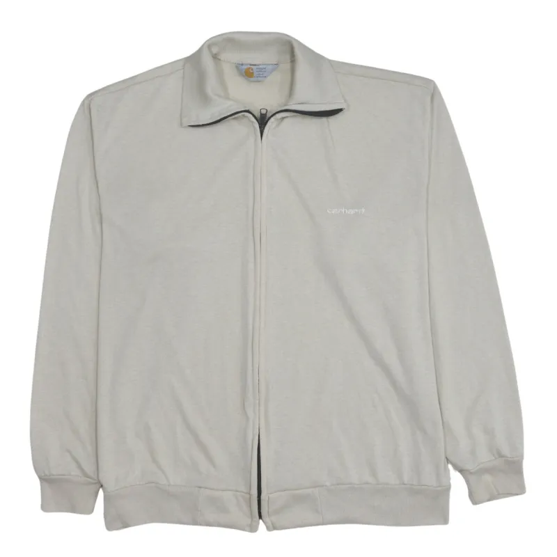 Carhartt 90's Lightweight Full Zip Up Sweatshirt XLarge  Beige Cream made by Carhartt