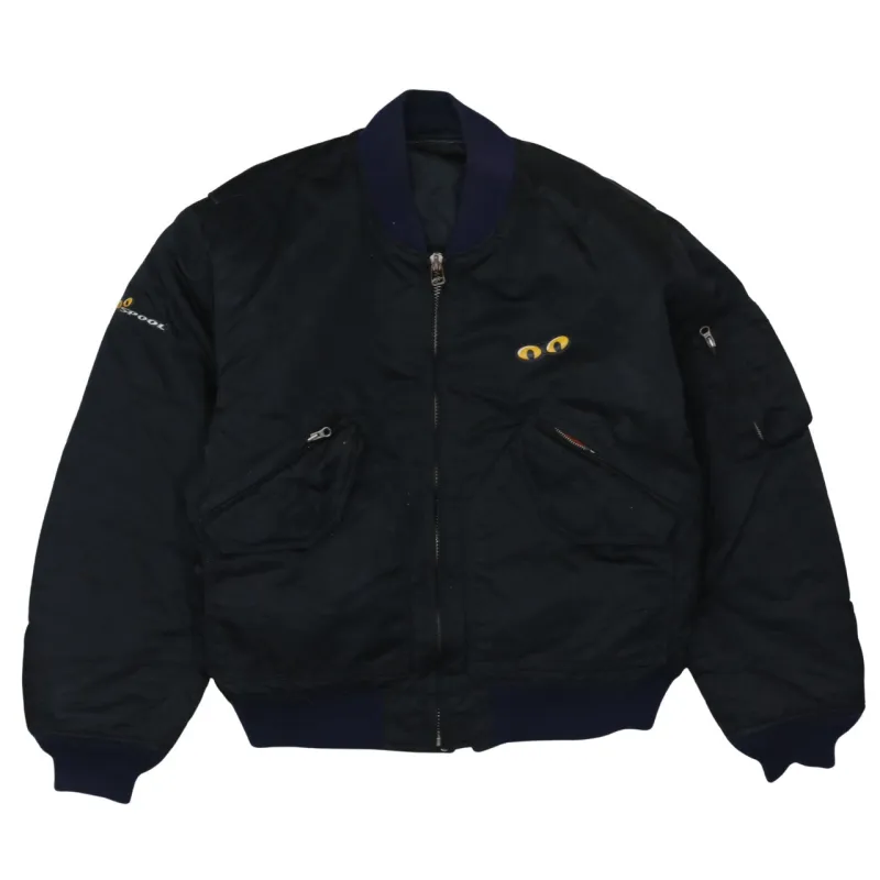 Retro 90's Heavyweight Full Zip Up Windbreaker Small  Black sold by Vintage Club