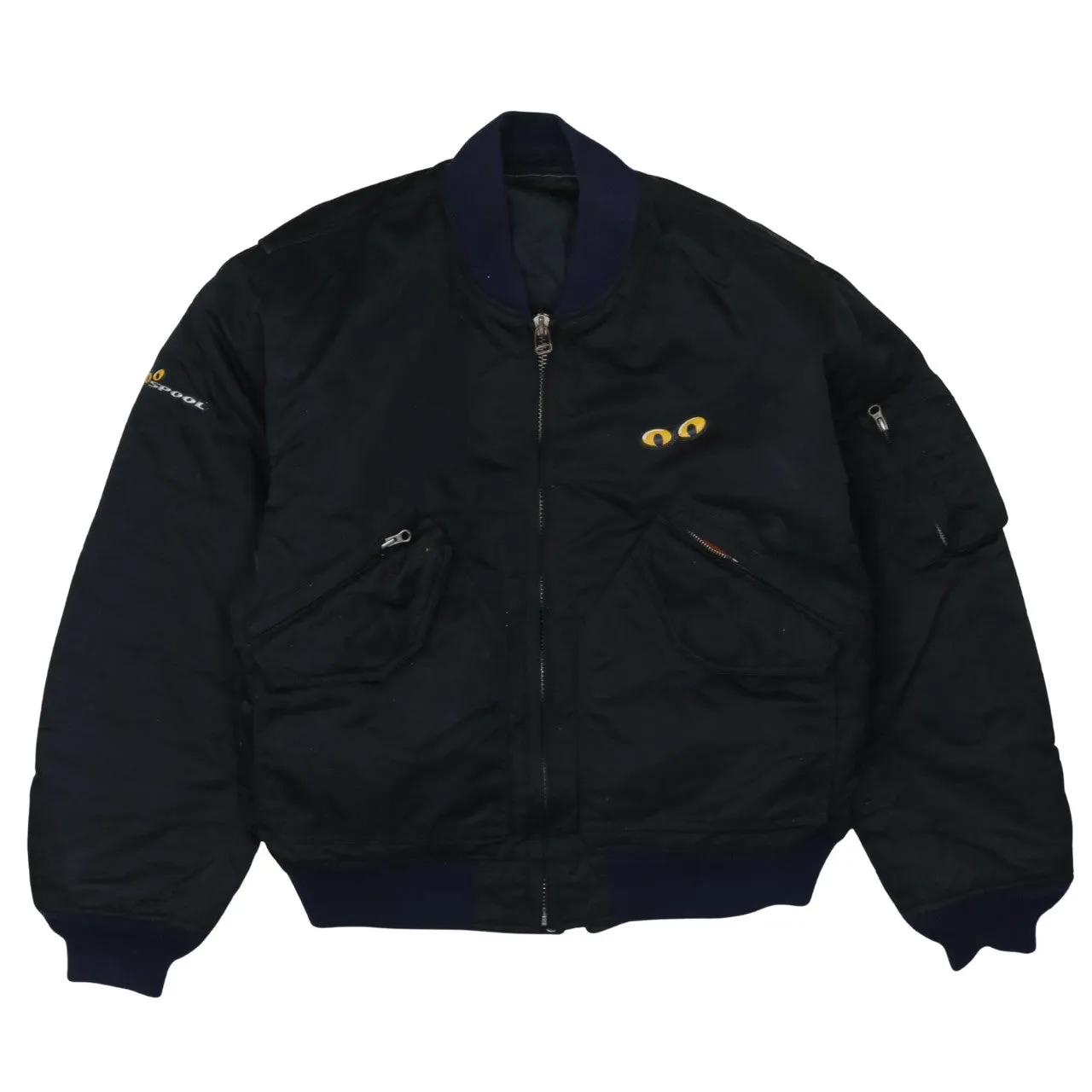 Retro 90's Heavyweight Full Zip Up Windbreaker Small Black sold by Vintage Club