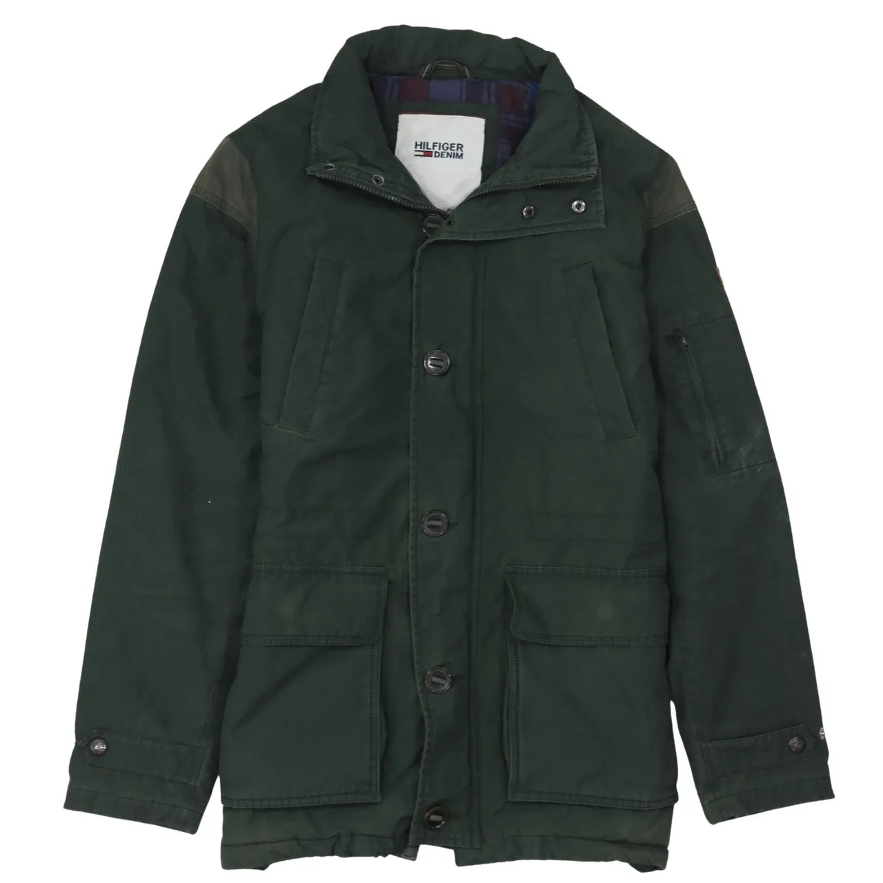 Tommy Hilfiger 90's Plain Full Zip Up Windbreaker Medium Green sold by Vintage Club