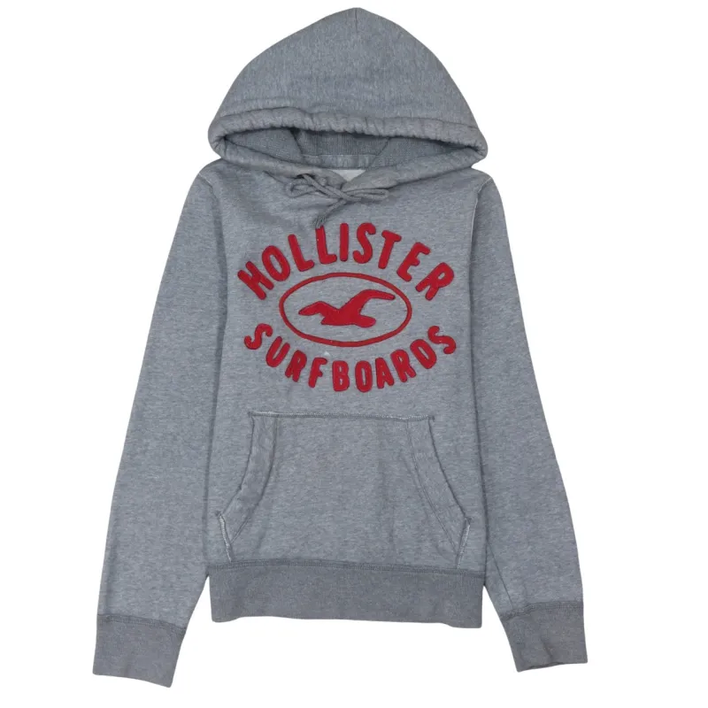 Hollister 90's Spellout Pullover Hoodie Small Grey sold by Vintage Club