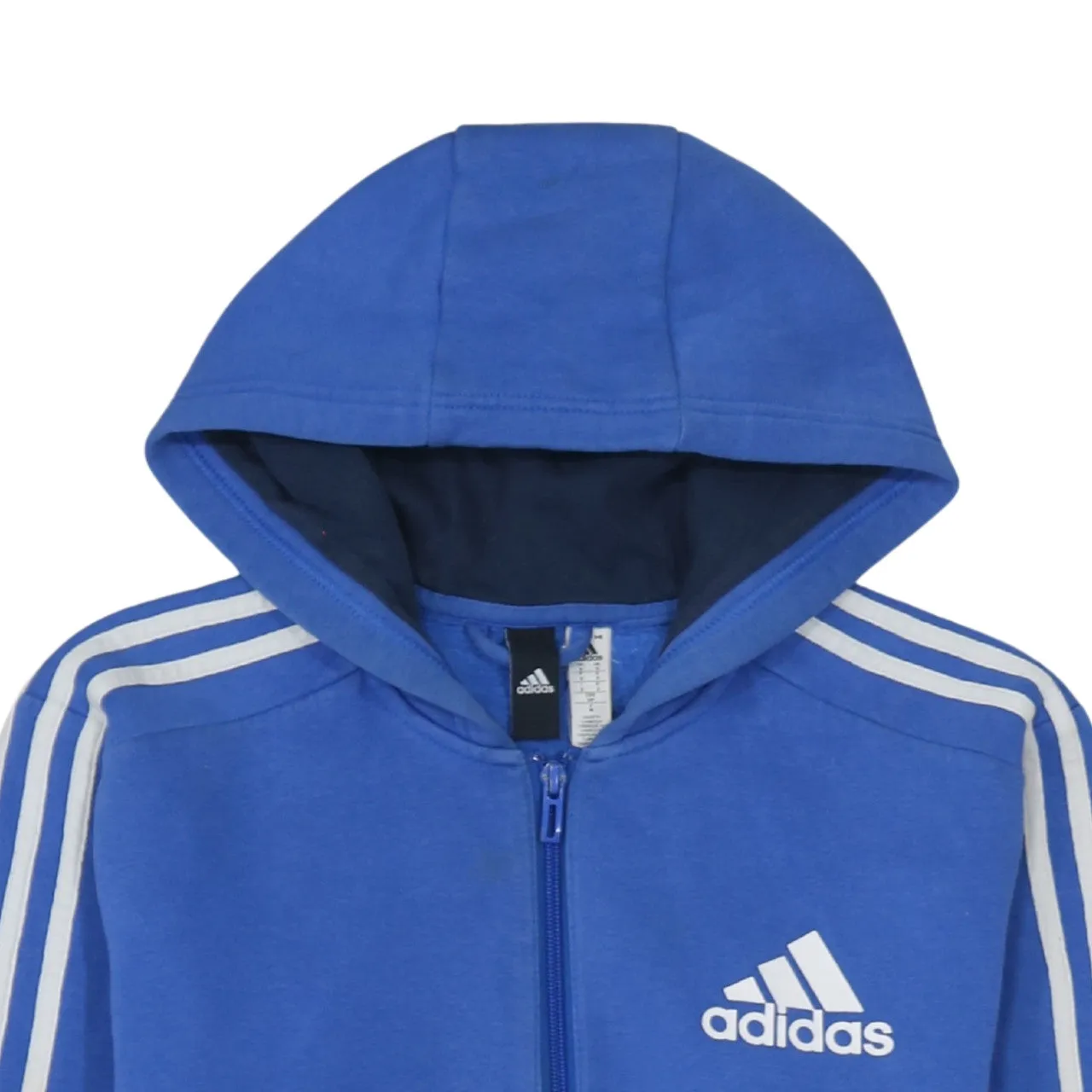 Adidas 90's Striped Sleeve Full Zip Up Hoodie Small Blue sold by Vintage Club product image thumbnail 3